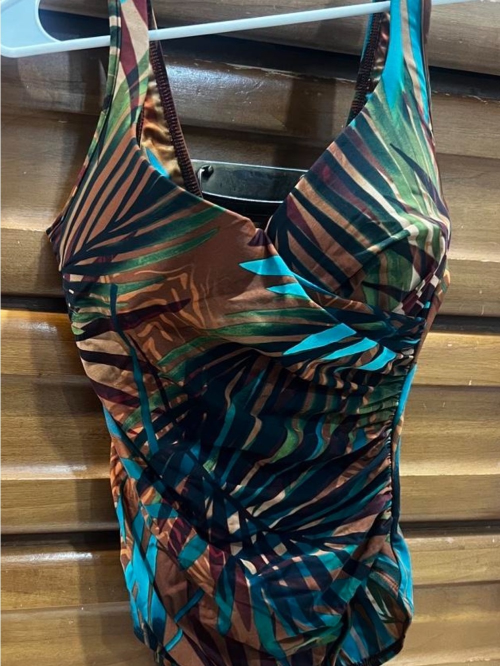 Miraclesuit Teal & Brown Tropical One-Piece Swimsuit